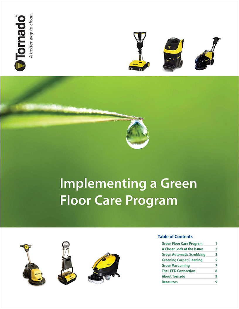Cover photo implementing a green cleaning program.